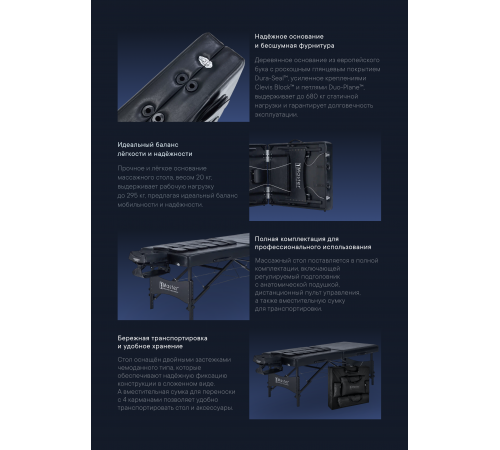Массажный стол складной Master Monaco Airwave, с воздушным массажем