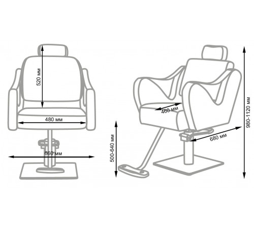 Парикмахерское кресло МД-366 с откидывающейся спинкой