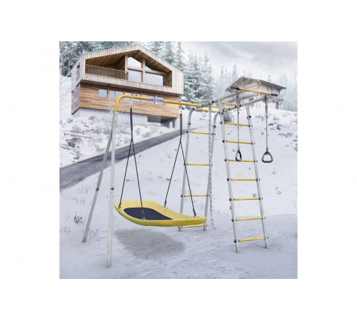 Детский спортивный комплекс для дачи ROMANA Лесная поляна - 3 (желтый/серый)