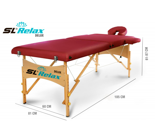 Массажный стол Delux Красный